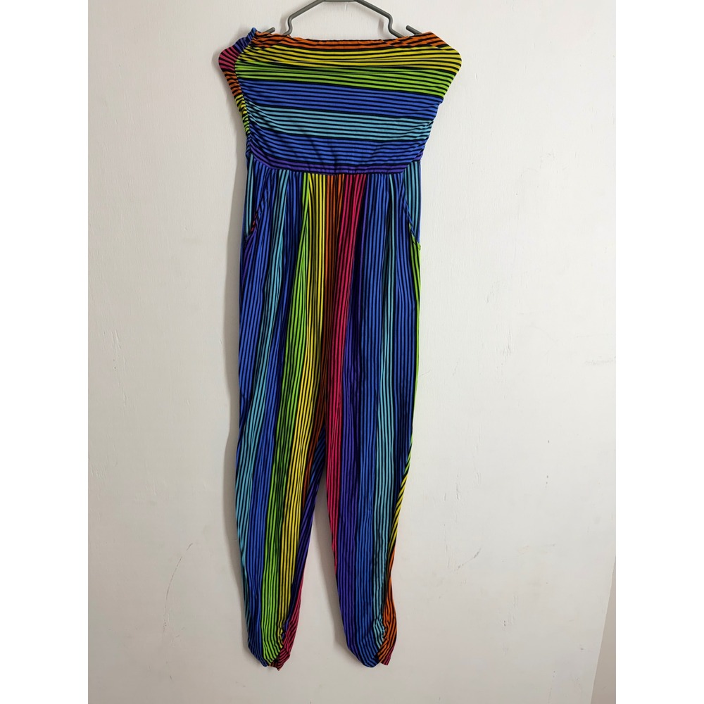 Love Rainbow Striped Strapless Jumpsuit Women Medium Pride Summer Festival